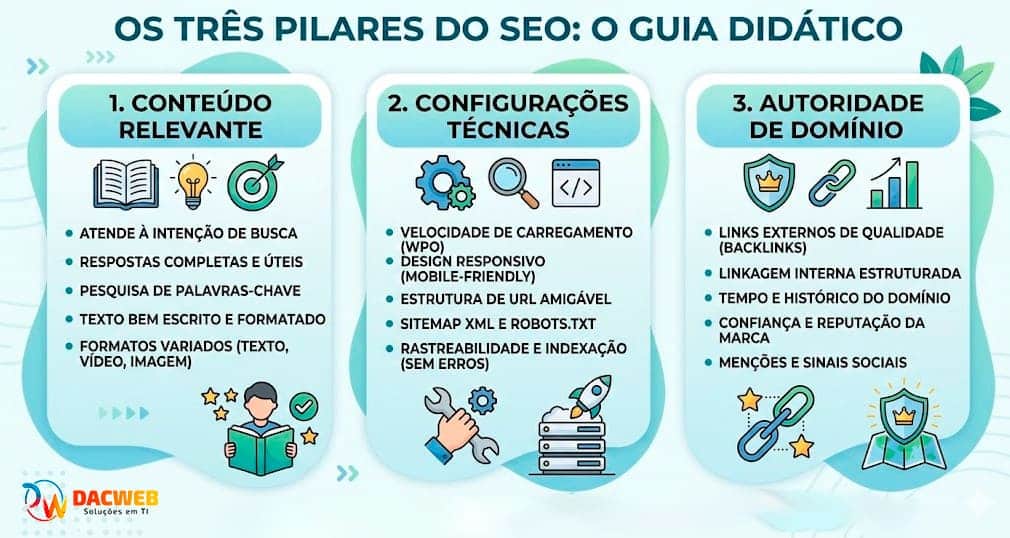 SEO para pequenos negócios: os três pilares